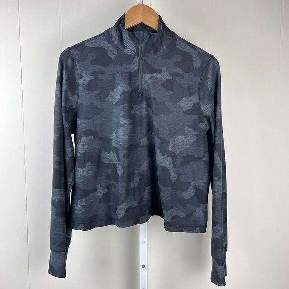 Yogalicious Tops - Yogalicious Black Camo 1/4 Zip Pullover Shirt Top Athletic‎ Womens Large